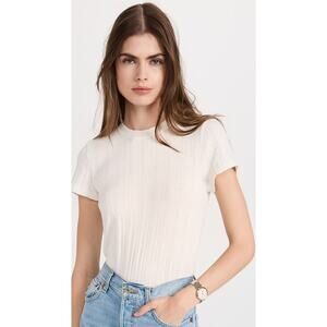 RE/DONE Pointelle Baby Tee - S - Vintage White